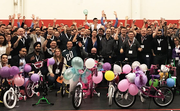 Charity bike buildathon is a great fall team building activity that encourages giving back to the community