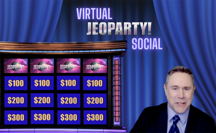 Virtual Jeoparty Social is a fun high energy virtual team building activity