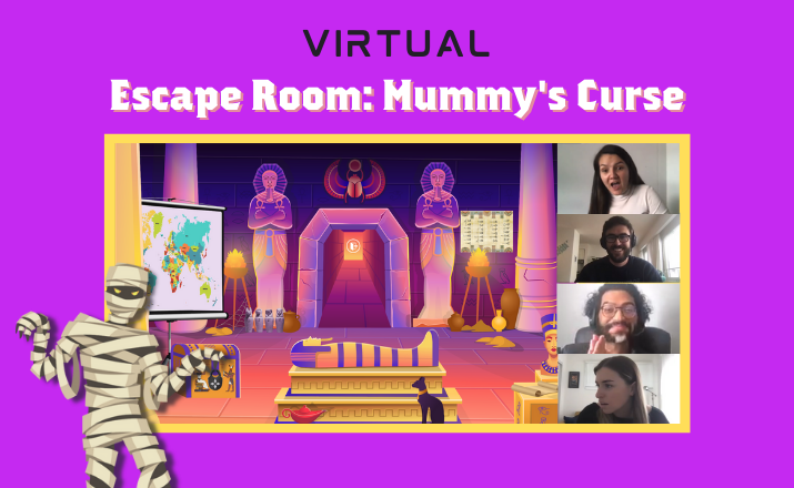 virtual escape room mummys curse is a fun and engaging team building game on zoom