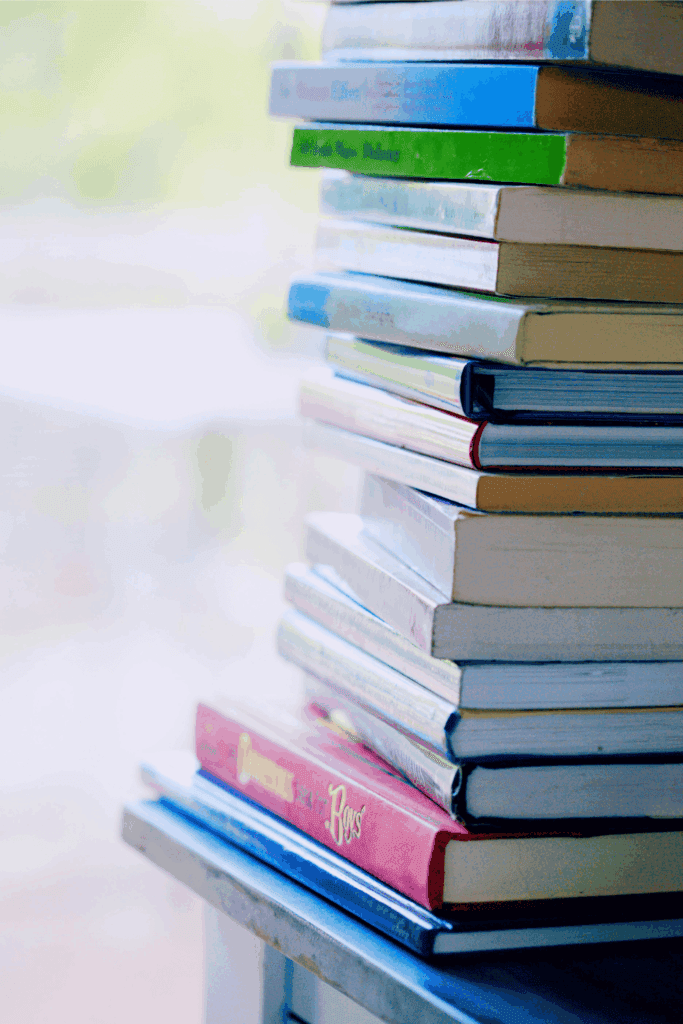 A colorful stack of books