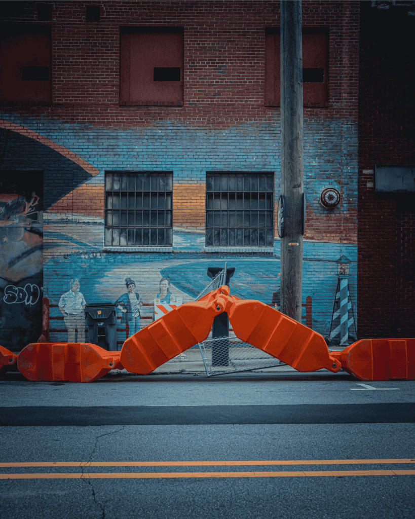 Colorful street mural in Raleigh